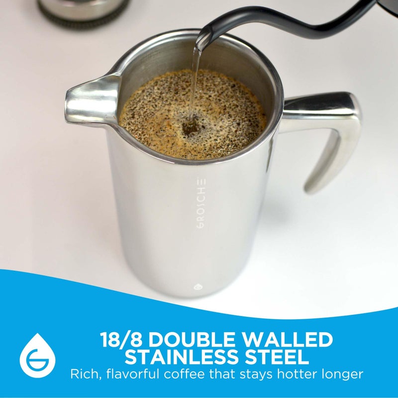 GROSCHE Dublin Stainless Steel Eight Cup French Press, 1 EA - Image 3